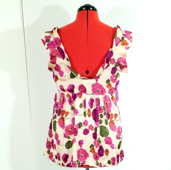 Sugar Lips Floral Ruffle Sleeve Tie Top - Multi L - Picture 3 of 4